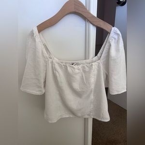 Abercrombie & Fitch white Linen Top